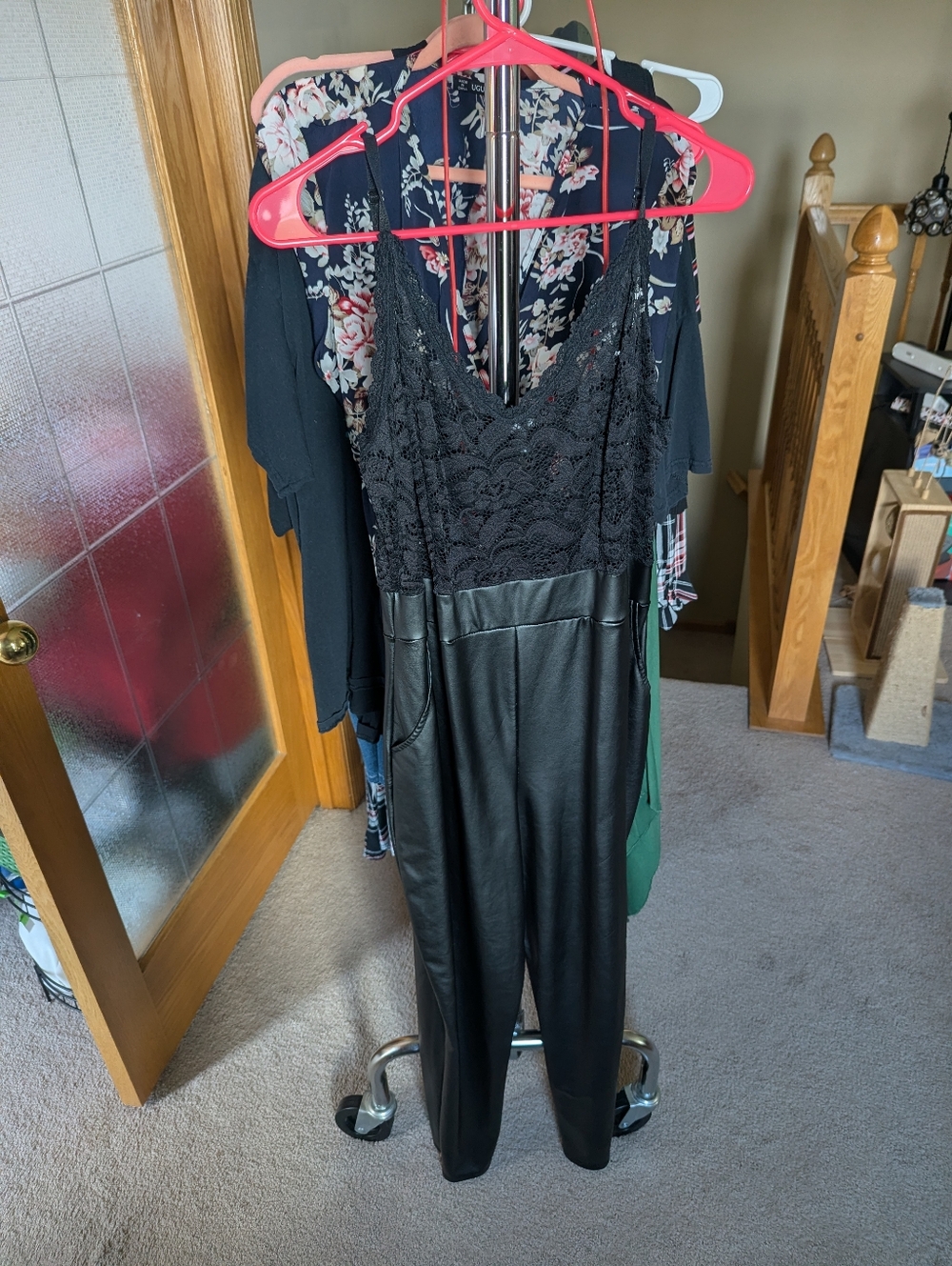 ⭐Curvy sense 2x Lace Pleather Jumpsuit